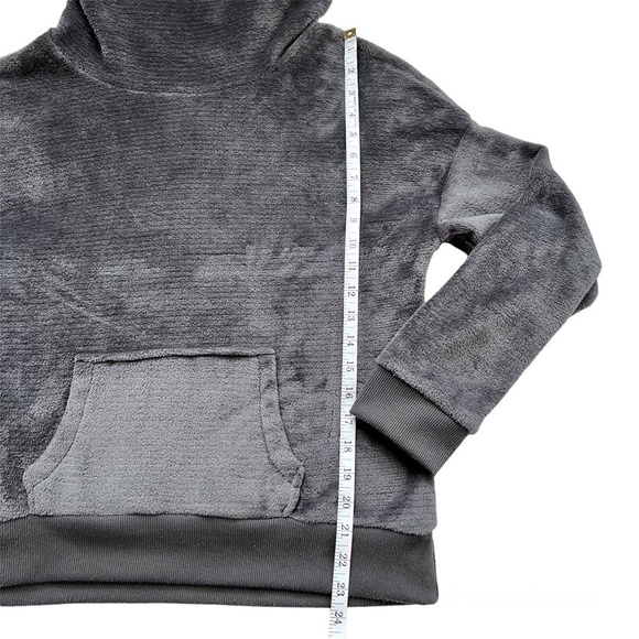 Pink Rose Grey Velour Cowl Neck Pullover Sweatshirt Size M - Picture 5 of 9